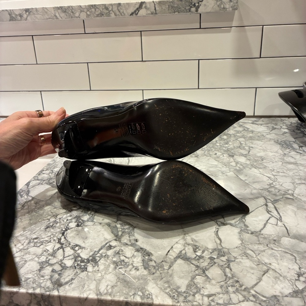 VICINI Giuseppe Zanotti Black Patent leather Pointed-Toe stiletto Pumps 41 Italy - Picture 9 of 13
